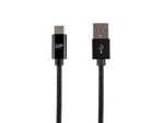 Monoprice USB 2.0 Type-C to Type-A Charge and Sync Nylon-Braid Cable - 10 Feet - Black, Up to 480Mbps, Fast Charging, Aluminum Connectors