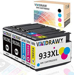 VIVIDRAW Compatiable Ink Cartridges Replacement for HP 932XL 933XL 932 933, Work with Officejet 6600 6700 7612 6100 7610 7110 Printers 5 Pack