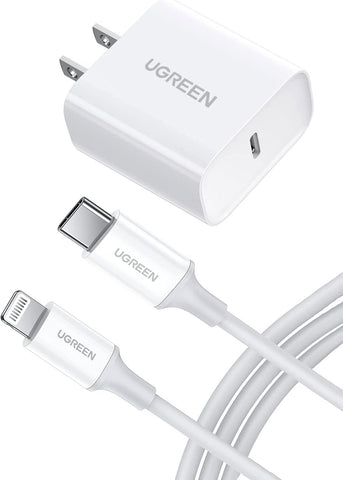 UGREEN USB C to Lightning Cable 3FT Bundle 20W USB C Charger PD Fast Charger