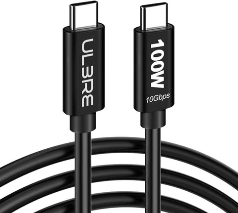 ULBRE USB C 3.1 Gen 2 Cable 100W, 20V/5A Fast Charging 10Gbps Data Transfer 4K 60Hz, 3.3ft/1M PD Fast Charging Cable