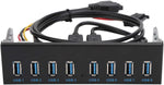 Front Panel USB 3.0 Hub 8 Port,19 Pin to 8 Port USB 3.0 Hub for PC, 8 Ports Hub Optical Drive Extension Front Panel Adapter for PC Computer Case Front Bay