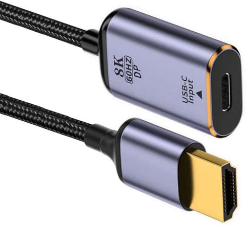 NFHK USB-C Type C Female Source to HDMI Sink HDTV Cable 8K@60hz 4K@120hz for Tablet Phone Laptop