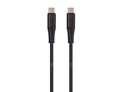 Monoprice Durable USB 2.0 Type-C Charge and Sync Kevlar Reinforced Nylon-Braid Cable - 3 Feet - Black | 5A/100W, Aluminum Connectors - AtlasFlex Series