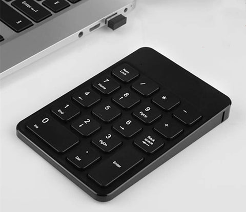 CHAYA Numeric Keypad - Mini 18 Keys Portable Slim Number Pad Computer Accessories Compatible with IP, Android, MAC, Windows for Laptop &Tablet (Black)