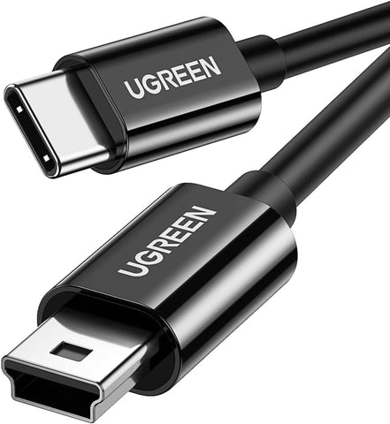 UGREEN Mini USB to USB C Cable 6FT Mini USB to Type C Compatible with Digital Camera MP3 Player GPS Receiver and More Mini B Devices PVP Black