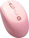 GETTTECH Rubber Ergonomic 2.4G Wireless Silicone Gel Optical Mouse, Soft Grip Stress Relief, Compact Mini Portable Mobile Comfort for Office Travel PC Laptop, 800/1200/1600dpi, 3M Clicks, USB, Pink