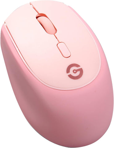 GETTTECH Rubber Ergonomic 2.4G Wireless Silicone Gel Optical Mouse, Soft Grip Stress Relief, Compact Mini Portable Mobile Comfort for Office Travel PC Laptop, 800/1200/1600dpi, 3M Clicks, USB, Pink