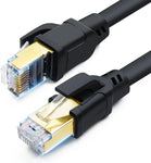 CAT 8 Ethernet Cable 50ft, Indoor & Outdoor, High Speed 40Gbps 2000MHz SFTP Internet Cable with Gold Plated RJ45 Connector for Gaming, Router, PC, Heavy Duty Weatherproof, UV Resistant (50ft Black)