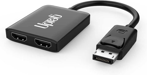 UPTab DisplayPort to Dual HDMI 4K 60Hz Adapter Multi Monitor Splitter, Converter Multi-Stream Transport (MST) Hub, DP to 2X HDMI 2.0 (DisplayPort to Dual HDMI)