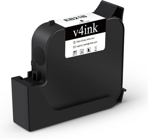 v4ink Original Aqueous Water-Based Ink Cartridge EB21B (1 Inch) Replacement BENTSAI B30 | B35 |B80| B85 Handheld Inkjet Printer (Black, 1-Pack)