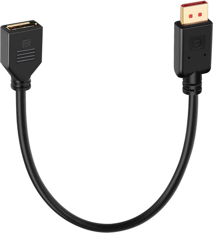 Displayport Extension Cable 1FT,4K DP Extender Cable(4K@60Hz,2K@144Hz, 2K@165Hz), Straight DP Male to DP Female 1.2 Cable,Compatible with Computer Desktop Laptop PC Monitor (Type-s)