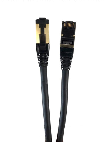 Micro Connectors 50 Feet Cat8 SFTP RJ45 Patch 26AWG Cable (Black) (E12-050B)