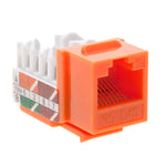 Cat5e Ethernet RJ-45 Keystone Jack Cat5 Punch-Down Network 45 Degree Orange Pack of 50