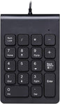 USB Numeric Keypad Numpad Portable Slim Mini Number Pad Keyboard for Laptop Desktop Computer PC, ChromBook, Surface Pro Notebook, Tax Number Calculate, Office Travel & Home NK859-18 Key Black