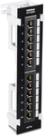 TRENDnet 12-Port Cat5e Unshielded Patch Panel, Wall Mount, Included 89D Bracket, Vertical or Horizontal Installation, Compatible with Cat5e & Cat6 RJ45 Cabling, Black, TC-P12C5V