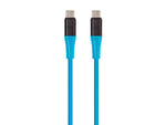 Monoprice Durable USB 2.0 Type-C Charge and Sync Kevlar Reinforced Nylon-Braid Cable - 6 Feet - Blue | 5A/100W, Aluminum Connectors - AtlasFlex Series