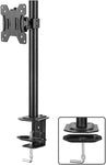 HUANUO Single Monitor Mount, Monitor Arm with Height Adjustable Stand for 13 to 32 inch Flat Curved Computer Screen, C Clamp Grommet Mounting Install, Monitor Desk Mount Holds Weight up to 17.6lbs