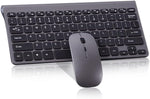 Wireless Keyboard and Mouse Combo, Compact Quiet Wireless Keyboard and Mouse Set 2.4G Ultra-Thin Sleek Design for Windows, Computer, Desktop, PC, Notebook, Laptop (Black+Grey)