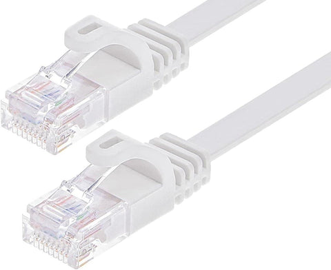 Monoprice Cat6 Ethernet Patch Cable - 20 Feet - White | Snagless RJ45, Flat, 550MHz, UTP, Pure Bare Copper Wire, 30AWG, for Network Internet Modem Router Xbox PS3 Cord - Flexboot Series