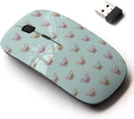 2.4G Wireless Mouse with Cute Pattern Design for All Laptops and Desktops with Nano Receiver - French Bulldogs Head