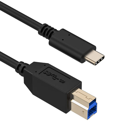 CBUS 6ft USB-C to USB-B USB 3.0 Cable Compatible with iFi Zen DAC, Dell Monitors, Printers Scanners, External Hard Drives, USB Hub Docking Stations & More (Black)