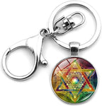 NEPOMI Star of David Keychain For Women Men,Magen David Hexagram?Key Ring for Home Car Keys Attachment, Scared Geometry Key Holder Gift, Zinc Alloy Religious Key Chain Organizer Come Gift Box