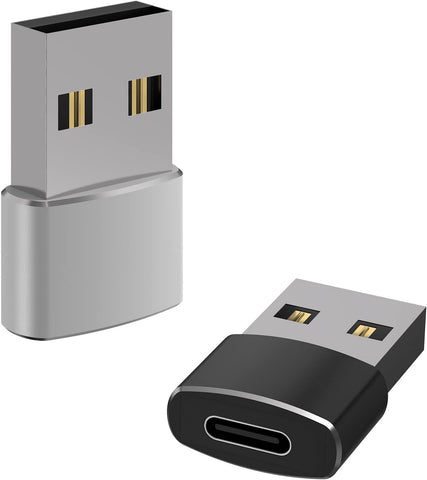 Geekria USB 3.1 to USB-C Data Sync & Charger Adapter for PC, Laptop, Tablet, Flash Disk, External Hard Drive, USB Male to Type-C Female Converter for Charging and Data Transmission (2 Pack)