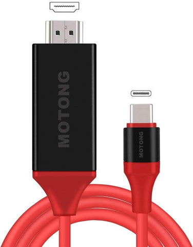 MOTONG USB C to HDMI Male Cable 6.6ft (4K@30Hz), USB Type C to HDMI Cable for MacBook Pro 16'' 2019/2018/2017, MacBook Air/iPad Pro 2019/2018, Surface Book 2, Samsung S10, and More(30Hz)