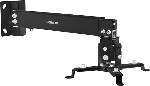 Mount-It! Wall or Ceiling Projector Mount with Universal LCD/DLP Mounting for Epson, Optoma, Benq, ViewSonic Projectors, 44lb Load Capacity, Black