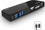 WAVLINK USB 3.0 Laptop Docking Station Dual Video Outputs Support HDMI/DVI/VGA (6 USB Ports,Gigabit Ethernet,Audio)