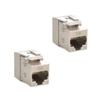 Beszin Cat.8 RJ45 Tool Less Shielded Keystone Jack, Ethernet Cable Jack, 22AWG-24AWG, 40Gbps, 2000MHz, 2GHz, Easy Termination, Tool Free (2-Pack)