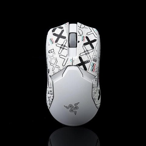 BTL Mouse Grip Tape Sticker for Razer Viper Ultimate Wireless Handmade Non Slip Suck Sweat Print Set-White