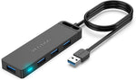 VENTION USB 3.0 Hub, 4 Ports USB Hub Ultra-Slim Data USB Hub 3FT Extended Cable [Charging Supported], Compatible with MacBook, Laptop, Surface Pro, PS4, PC, Flash Drive, Mobile HDD (1m/3ft)