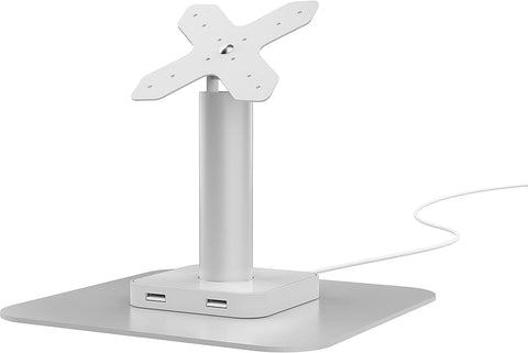 CTA Digital ADD-USBPOSW VESA-Compatible Desk Mount with USB Ports and Cable Routing (White)