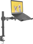 JOY worker Single Monitor Laptop Mount, Adjustable Monitor Desk Mount with VESA Laptop Tray Stand up to 15.6 Inch, 75x75/100x100 VESA for 13-32 Inch Monitor, 17.6lbs Weight Capacity, Black