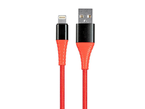 Monoprice Apple MFi Certified Lightning to USB Type-A Charge and Sync Cable - 3 Feet - Red (3 Pack) Kevlar-Reinforced, Nylon-Braid, Durable, for iPhone 7 8 SE X XR XS - AtlasFlex Series