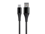 Monoprice USB 2.0 Type-C to Type-A Charge and Sync Cable - 1.5 Feet/3 Feet/6 Feet - Black (3 Pack) Durable, Kevlar-Reinforced Nylon-Braid, for Samsung Galaxy S10 S9 S8 S20 - AtlasFlex Series