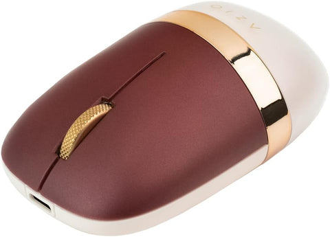 Azio IZO Wireless Bluetooth Mouse with Round Ergonomic Form, Optical Sensor, Adjustable DPI, Rechargeable, PC & Mac - Baroque Rose