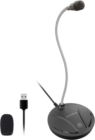 JOUNIVO USB Microphone for Computer, PC/Laptop Mic, Mute Button with LED Indicator, 360 Degree Gooseneck Design, Desktop Microphone for Streaming, Recording, Dictation, Podcasting, YouTube, JV610