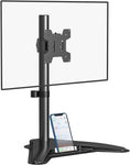 WALI Single Monitor Stand, Free Standing Mount Base with Phone Holder, Fits One Screen up to 32 inch (MF001-P), Black