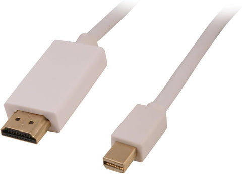 Nippon Labs MINIDP-HDMI-3 3-Feet Mini Display Port Male to HDMI Male 32 AWG Cable, White