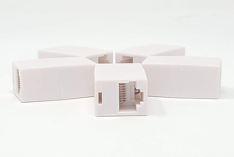 Micro Connectors Cat5e Ethernet Coupler UL Listed White 5-Pack (C20-110L5W-5)