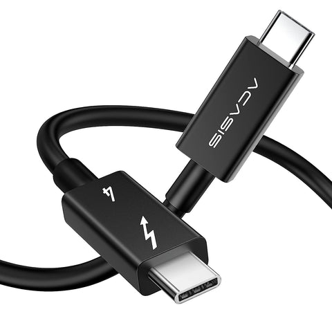 ACASIS [Intel Certified Thunderbolt 4 Cable 1.64ft, 40Gbps Data Transfer, 100W PD Charging, 8K Video, Compatible with Thunderbolt 4/3, USB-C, USB4 Devices, Black (1.64ft/50cm)