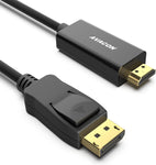 AVACON DisplayPort to HDMI 10 Feet Gold-Plated Cable, Display Port to HDMI Adapter Male to Male Black