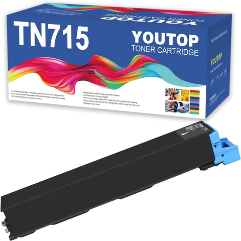 YOUTOP 1PK TN-715 TN715 (ACP8430) Cyan Toner Cartridge Compatible for Konica Minolta bizhub C750i