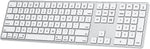 Bluetooth Keyboard for Mac, OMOTON Wireless Keyboard with Numeric Keypad, Multi-Device, Rechargeable, Compatible with MacBook Pro/Air, iMac, iMac Pro, Mac Mini, Mac Pro Laptop and PC (Silver)