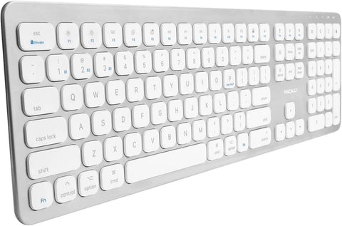 Macally Premium Wireless Bluetooth Keyboard for Mac, iMac, MacBook, Mac Pro - Compatible Apple Wireless Keyboard for Mac Mini, MacBook Pro/Air Laptop - Rechargeable Full-Size Wireless Mac Keyboard