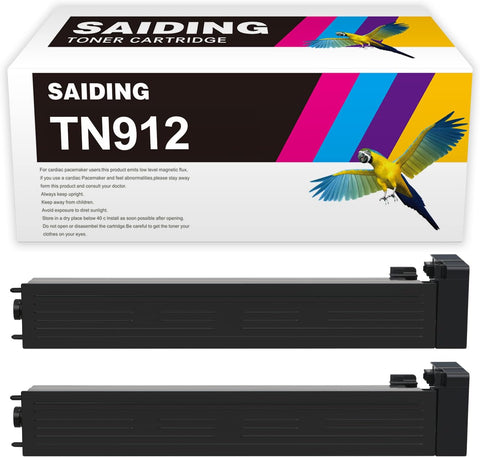 SAIDING Compatible Toner Cartridge Replacement for TN912 TN 912 A8H5031 to use with Konica Minolta Bizhub 958 High Yield 40800 (2 Black)