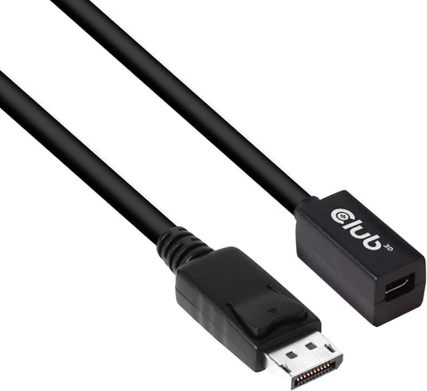 Club 3D Mini DisplayPort to DisplayPort 1.4 8K 60Hz DSC 1.2 HBR 3 HDR Extension Cable Female-male-CAC-1120-1m/3.28ft 32 AWG bi-Directional