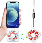 XEMZ Mobile Phone Fan with Lanyard, Portable Cell Phone Fan Mini USB Fan Cooling Fan, Women Men Personal Fan Office Outdoor Travel Handheld Fans for iPhone/iPad/Android Micro-USB/Type-C Port (Type-C)